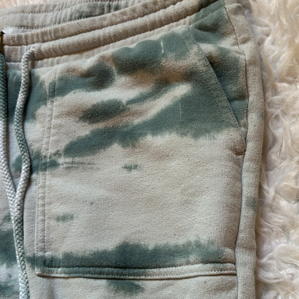 Zella Women's Terry Tie Dye Capri Joggers In Teal Titanic Sweatpants, - Picture 7 of 15